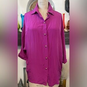 KARINA GRIMALDI SILK BLOUSE SIZE S 100% Silk